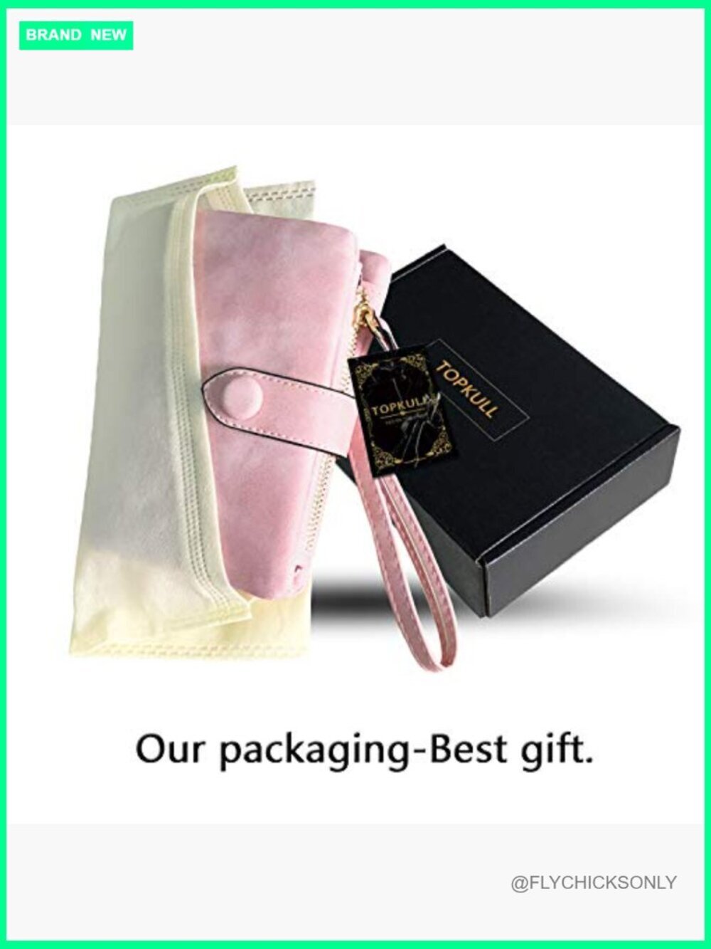 Women's RFID Leather Bifold Trifold Wallet with Wristlet, Mini Clutch Purse - Picture 7 of 7